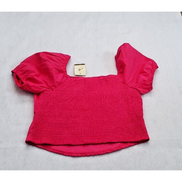 Marisol Crop Top Size XL Fusia Bright Pink Elastic Back Fitted - Picture 6 of 10